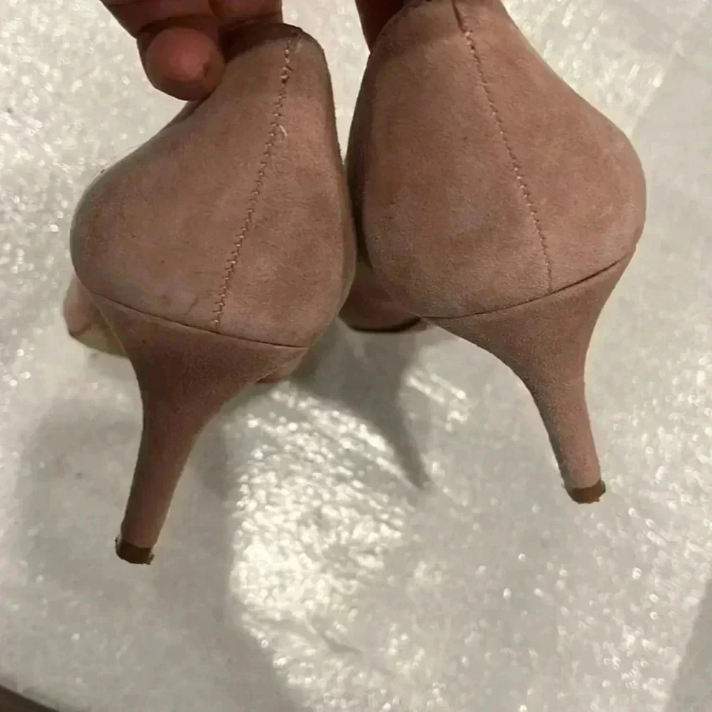 [US7.5/EU37.5]Vince Camuto Tanela Blush Pink Suede  Pointed Toe Pump 3”Heels - Picture 5 of 8